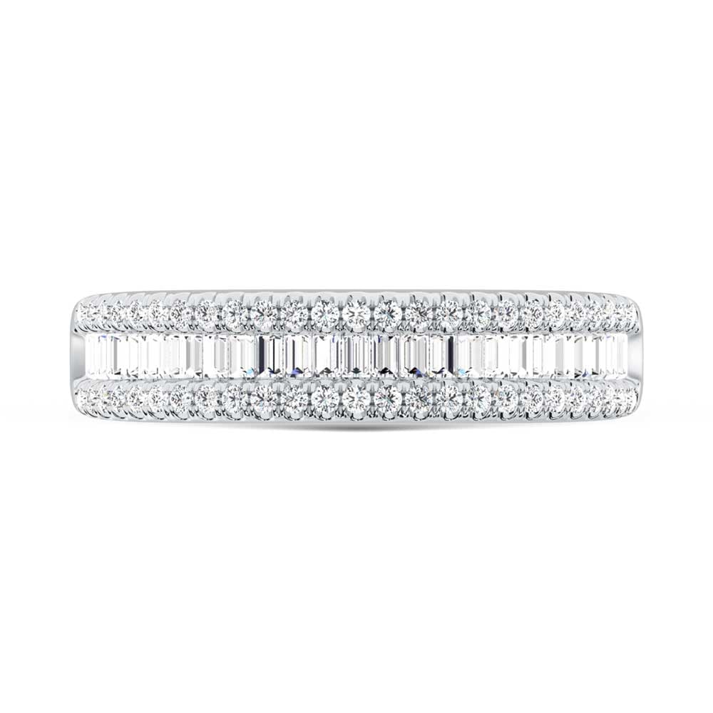 14K White Gold Lab Grown Diamond 2 Ct.Tw. Baguette Wedding Band