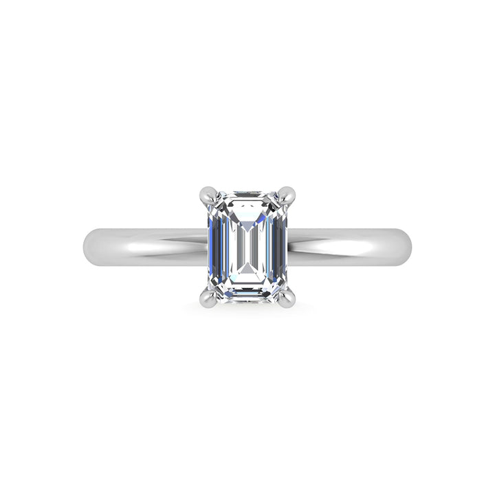 14K White Gold Lab Grown Diamond 1 1/2 Ct.Tw. Emerald Shape Engagement Ring (IGI Certified Center 1 1/2ct)