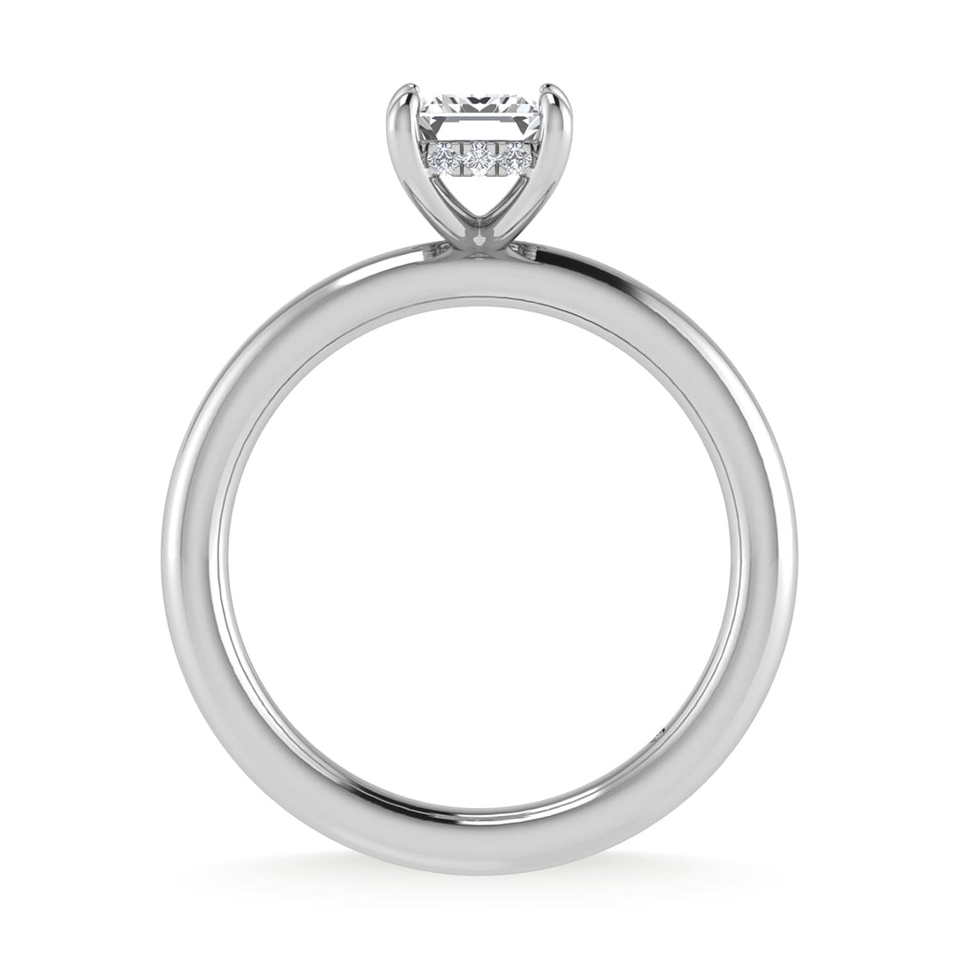 14K White Gold Lab Grown Diamond 1 1/2 Ct.Tw. Emerald Shape Engagement Ring (IGI Certified Center 1 1/2ct)