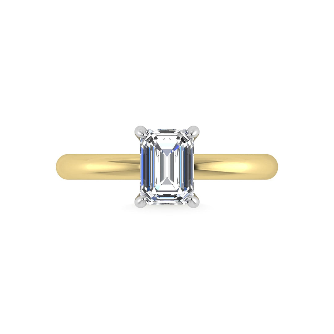 14K White Gold Lab Grown Diamond 1 1/2 Ct.Tw. Emerald Shape  Engagement Ring (IGI Certified Center 1 1/2ct)
