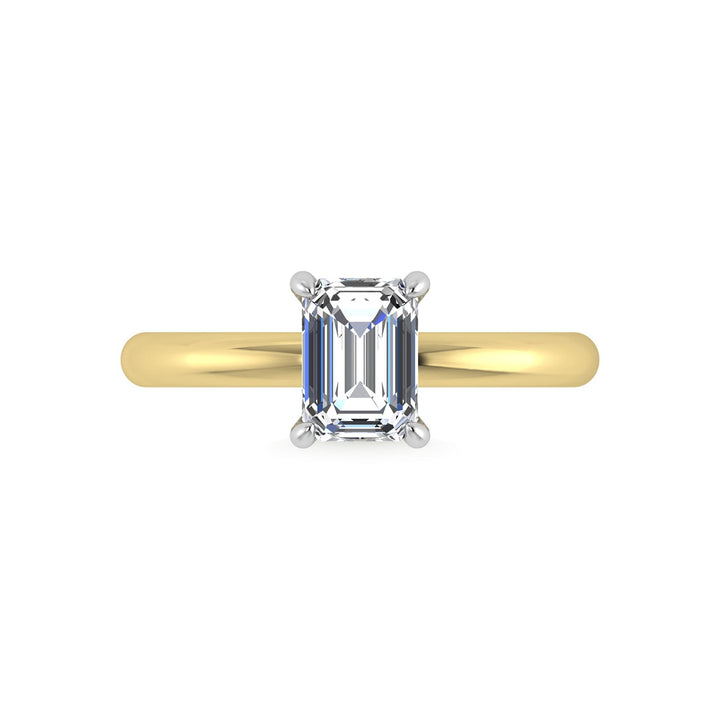 14K White Gold Lab Grown Diamond 1 1/2 Ct.Tw. Emerald Shape  Engagement Ring (IGI Certified Center 1 1/2ct)
