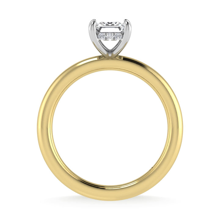 14K White Gold Lab Grown Diamond 1 1/2 Ct.Tw. Emerald Shape  Engagement Ring (IGI Certified Center 1 1/2ct)