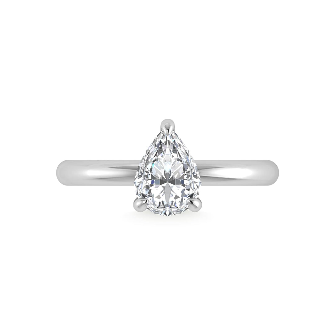 14K White Gold Lab Grown Diamond 1 1/2 Ct.Tw. Pear Shape Engagement Ring (IGI Certified Center 1 1/2ct)