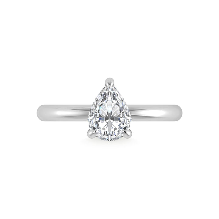 14K White Gold Lab Grown Diamond 1 1/2 Ct.Tw. Pear Shape Engagement Ring (IGI Certified Center 1 1/2ct)