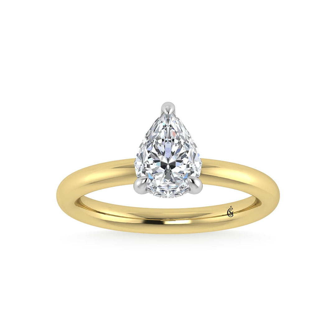 14K White Gold Lab Grown Diamond 1 1/2 Ct.Tw. Pear Shape  Engagement Ring (IGI Certified Center 1 1/2ct)