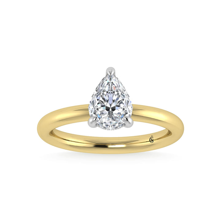 14K White Gold Lab Grown Diamond 1 1/2 Ct.Tw. Pear Shape  Engagement Ring (IGI Certified Center 1 1/2ct)