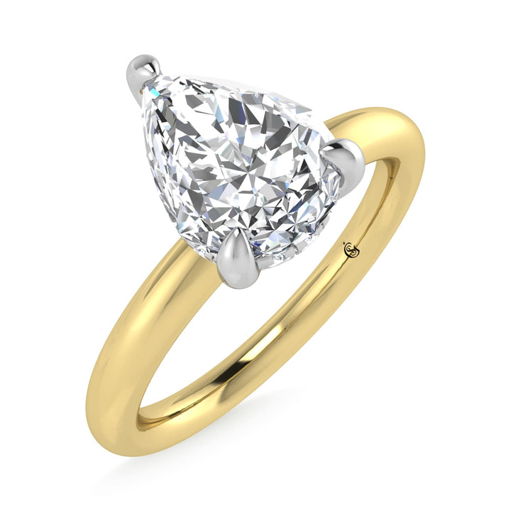 14K White Gold Lab Grown Diamond 1 1/2 Ct.Tw. Pear Shape  Engagement Ring (IGI Certified Center 1 1/2ct)