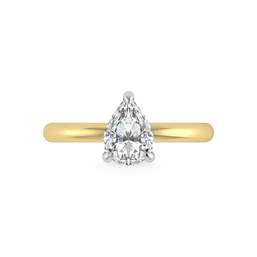 14K White Gold Lab Grown Diamond 1 1/2 Ct.Tw. Pear Shape  Engagement Ring (IGI Certified Center 1 1/2ct)