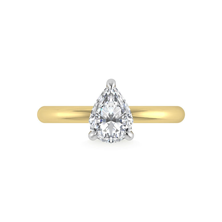 14K White Gold Lab Grown Diamond 1 1/2 Ct.Tw. Pear Shape  Engagement Ring (IGI Certified Center 1 1/2ct)