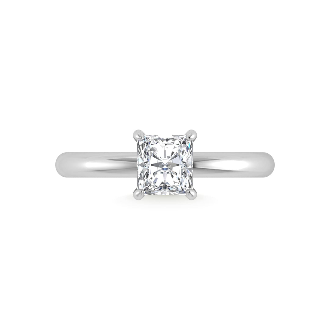 14K White Gold Lab Grown Diamond 1 1/20Ct.Tw. Radiant Shape Engagement Ring (IGI Certified Center 1ct)