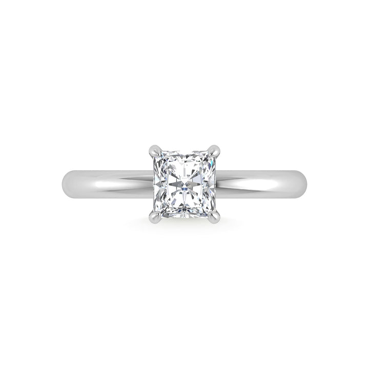 14K White Gold Lab Grown Diamond 1 1/20Ct.Tw. Radiant Shape Engagement Ring (IGI Certified Center 1ct)