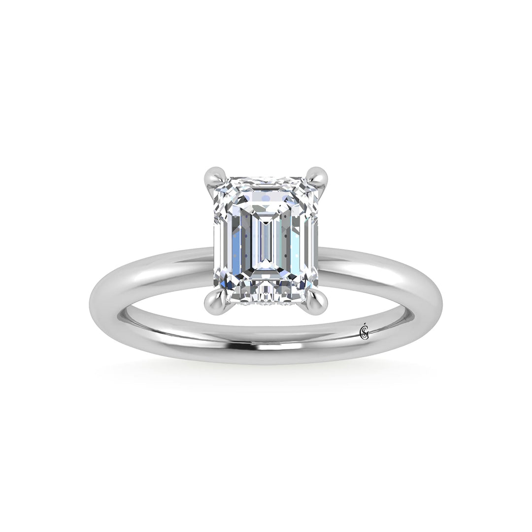 14K White Gold Lab Grown Diamond 2 1/20 Ct.Tw. Radiant Shape Engagement Ring (IGI Certified Center 2ct)