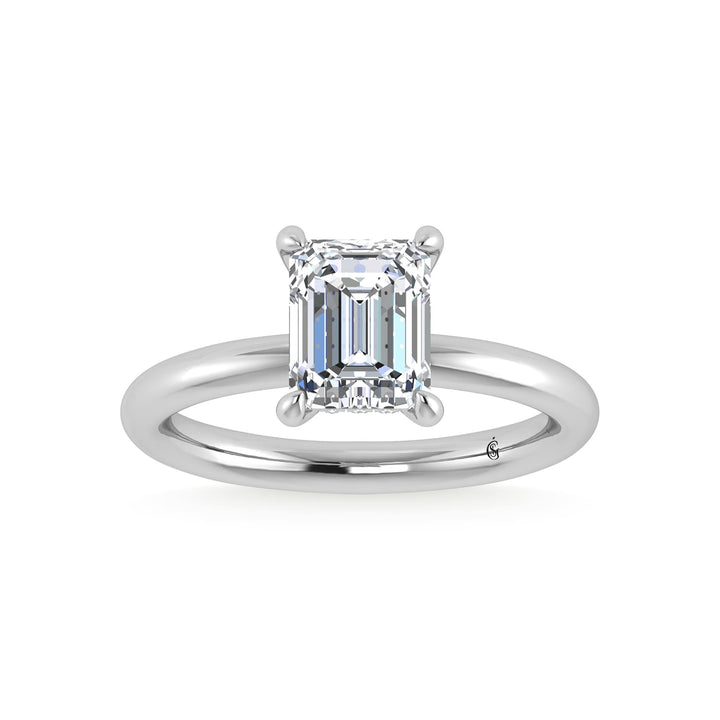 14K White Gold Lab Grown Diamond 2 1/20 Ct.Tw. Radiant Shape Engagement Ring (IGI Certified Center 2ct)