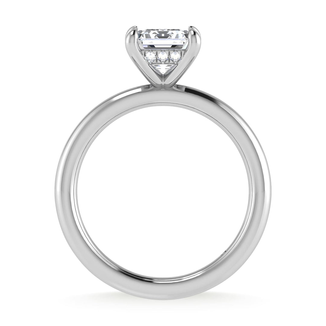 14K White Gold Lab Grown Diamond 2 1/20 Ct.Tw. Radiant Shape Engagement Ring (IGI Certified Center 2ct)