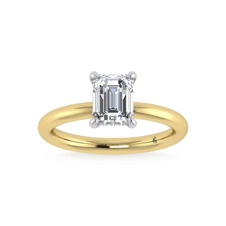 14K White Gold Lab Grown Diamond 1 1/2 Ct.Tw. Radiant Shape  Engagement Ring (IGI Certified Center 1 1/2ct)