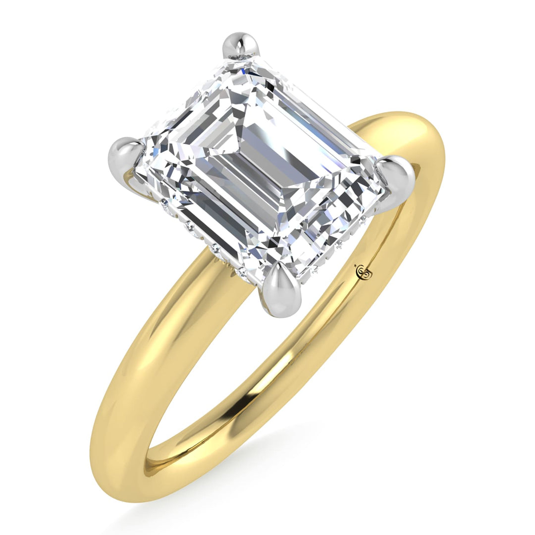 14K White Gold Lab Grown Diamond 1 1/2 Ct.Tw. Radiant Shape  Engagement Ring (IGI Certified Center 1 1/2ct)