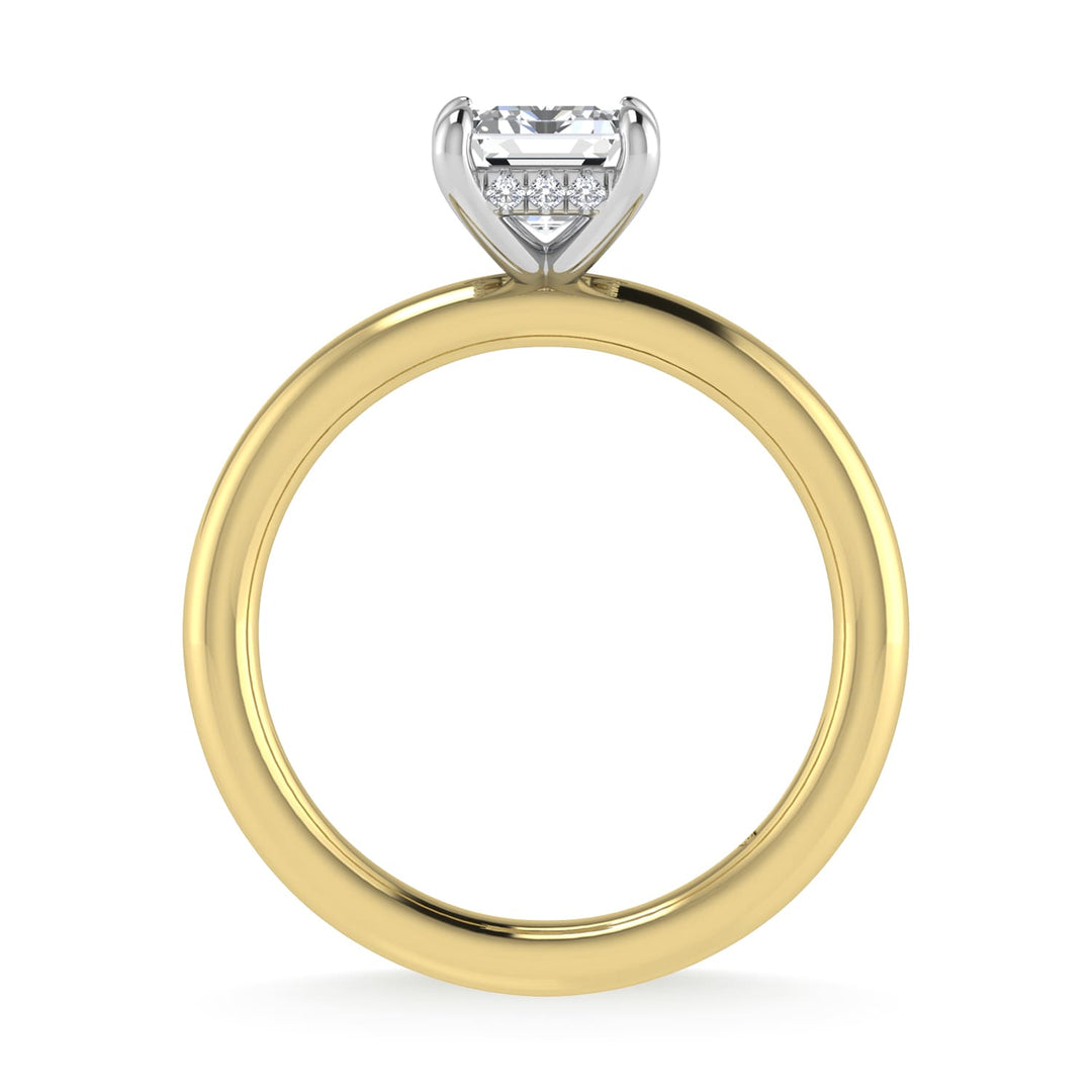 14K White Gold Lab Grown Diamond 1 1/2 Ct.Tw. Radiant Shape  Engagement Ring (IGI Certified Center 1 1/2ct)