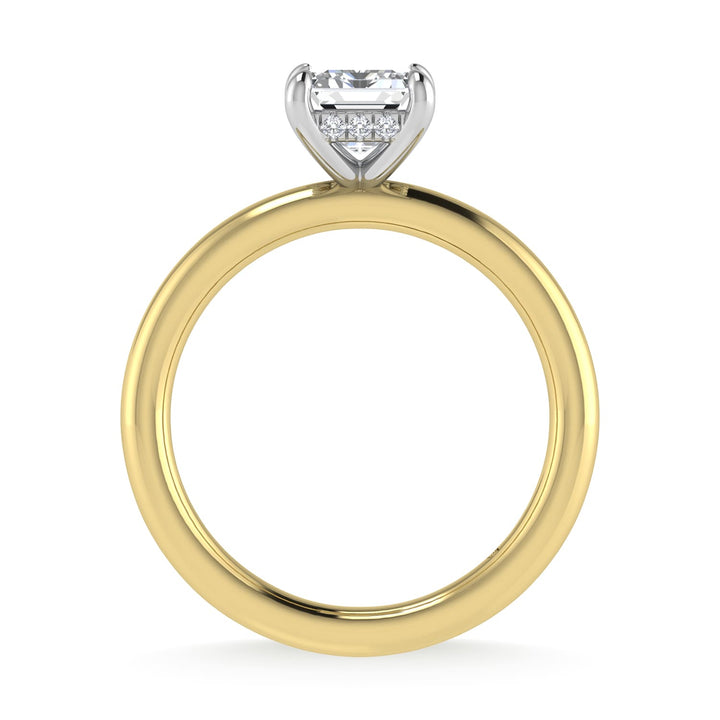 14K White Gold Lab Grown Diamond 1 1/2 Ct.Tw. Radiant Shape  Engagement Ring (IGI Certified Center 1 1/2ct)