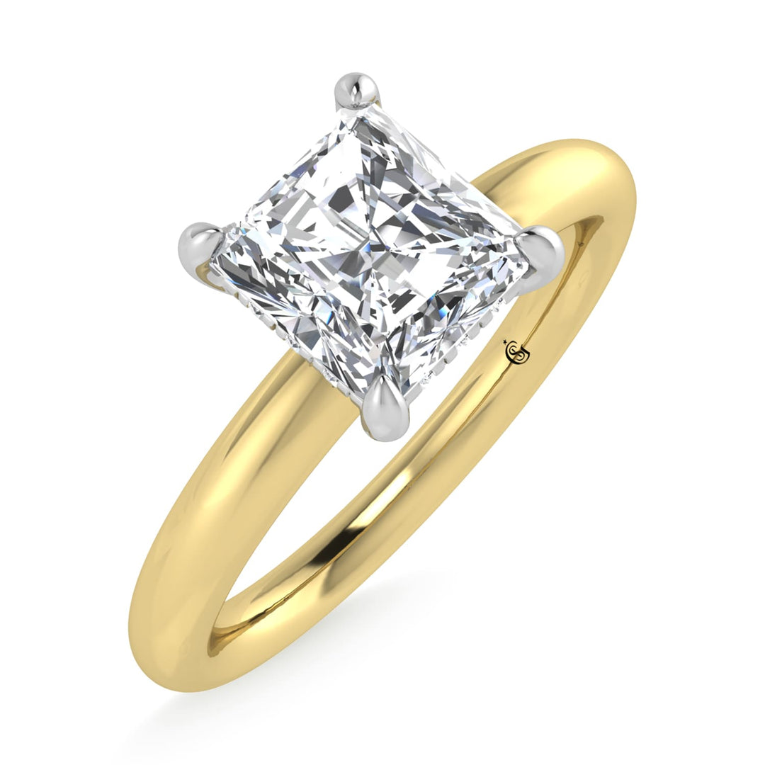 14K White Gold Lab Grown Diamond 1 1/20Ct.Tw. Radiant Shape  Engagement Ring (IGI Certified Center 1ct)