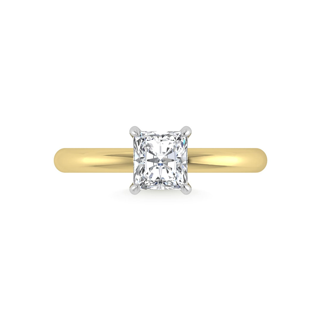 14K White Gold Lab Grown Diamond 1 1/20Ct.Tw. Radiant Shape  Engagement Ring (IGI Certified Center 1ct)