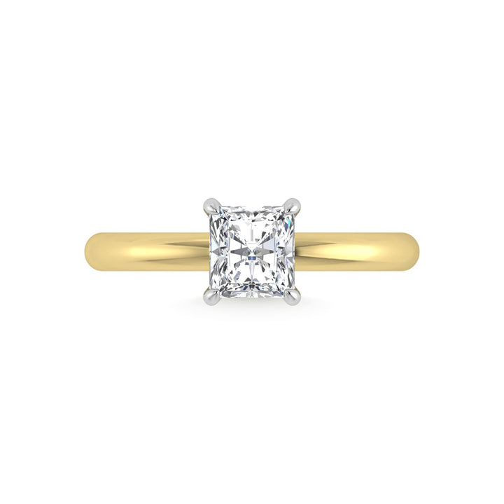 14K White Gold Lab Grown Diamond 1 1/20Ct.Tw. Radiant Shape  Engagement Ring (IGI Certified Center 1ct)