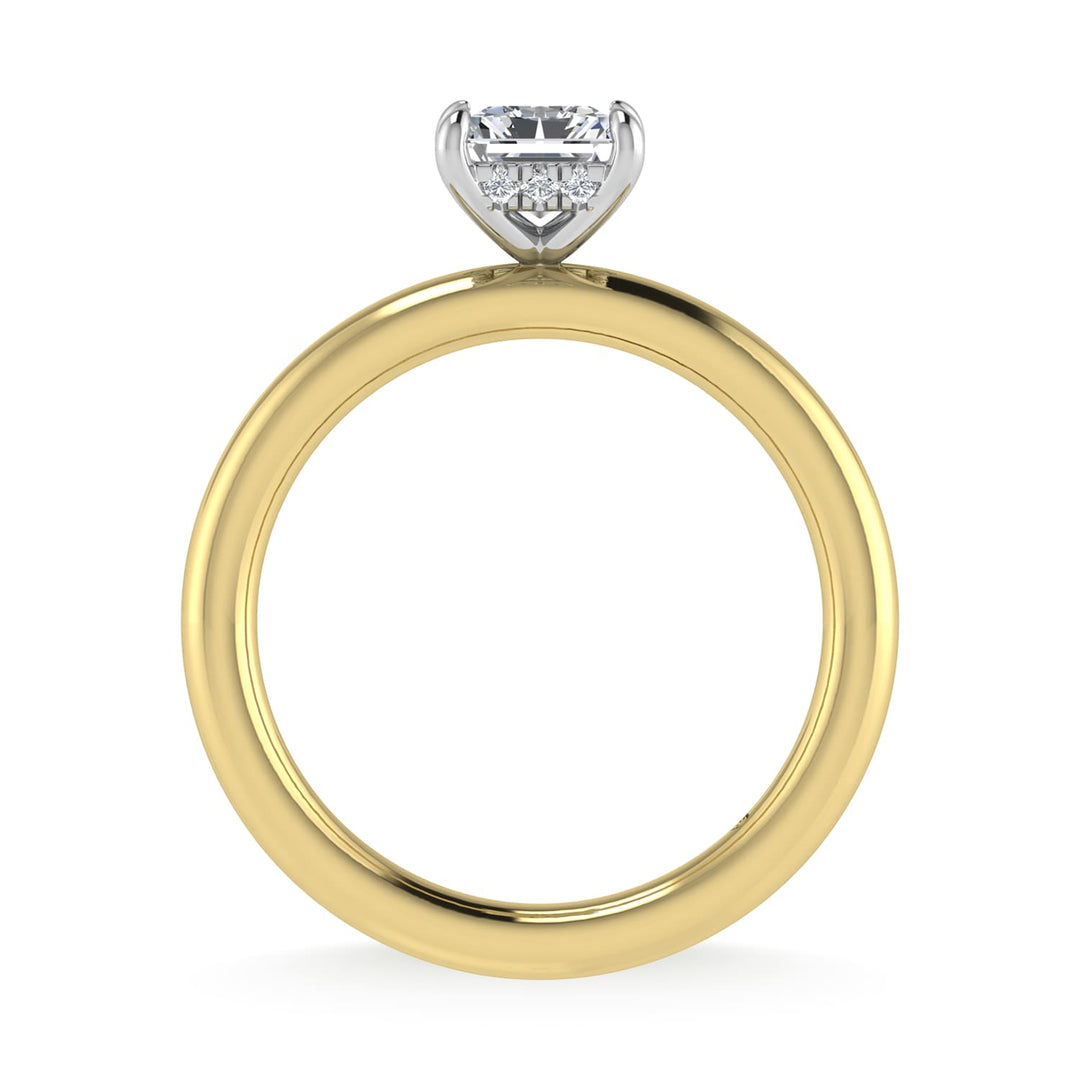 14K White Gold Lab Grown Diamond 1 1/20Ct.Tw. Radiant Shape  Engagement Ring (IGI Certified Center 1ct)