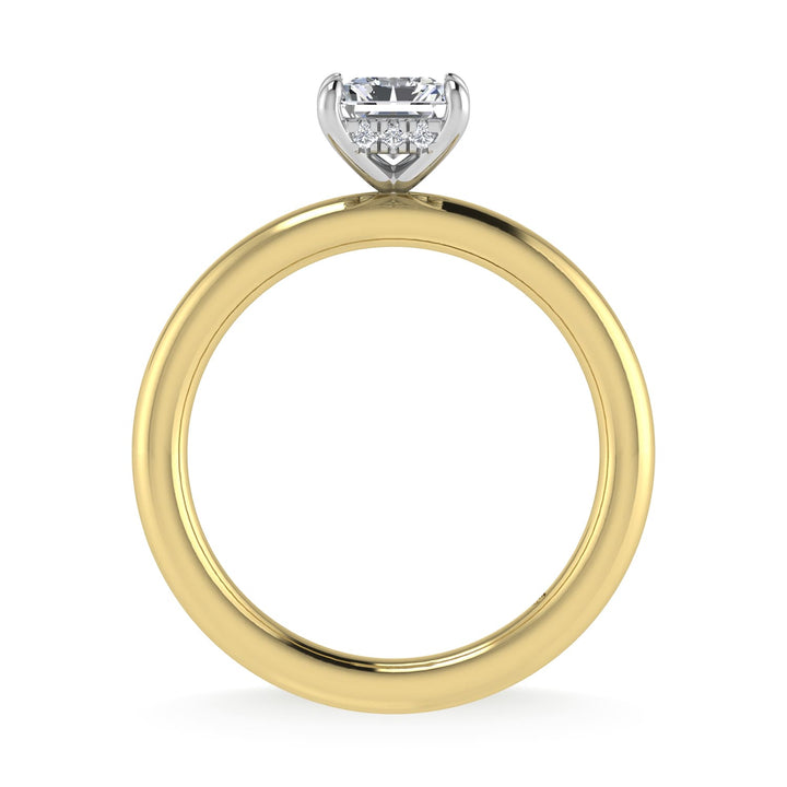 14K White Gold Lab Grown Diamond 1 1/20Ct.Tw. Radiant Shape  Engagement Ring (IGI Certified Center 1ct)