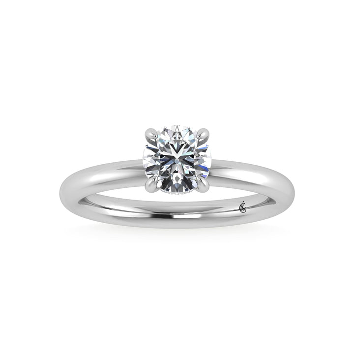 14K White Gold Lab Grown Diamond 1 1/20Ct.Tw. Round Shape Engagement Ring (IGI Certified Center 1ct)
