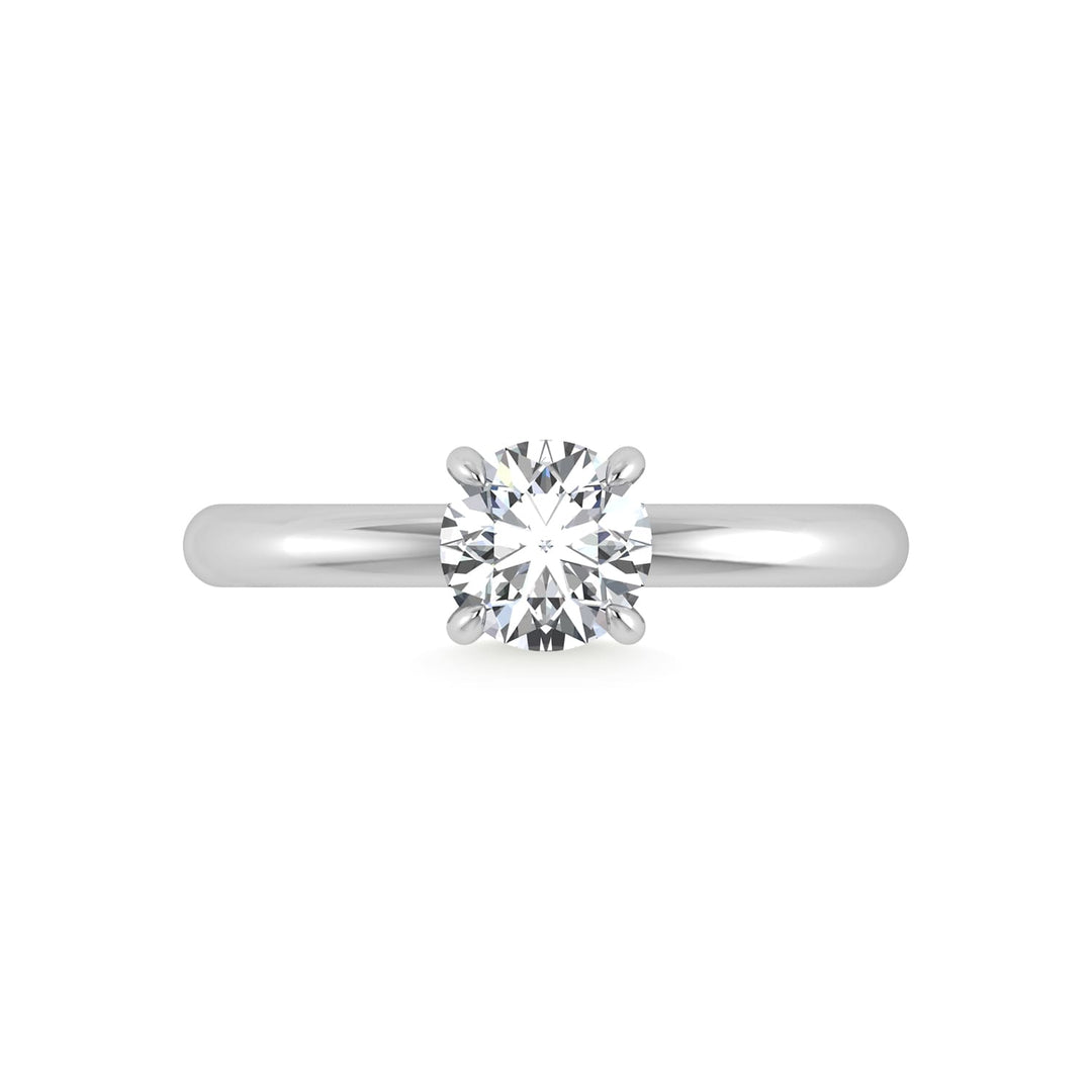14K White Gold Lab Grown Diamond 1 1/20Ct.Tw. Round Shape Engagement Ring (IGI Certified Center 1ct)