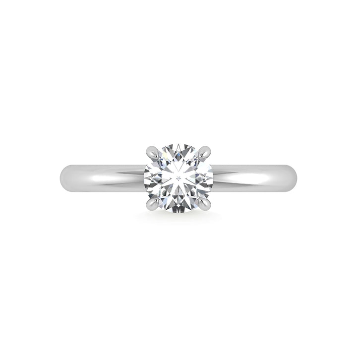 14K White Gold Lab Grown Diamond 1 1/20Ct.Tw. Round Shape Engagement Ring (IGI Certified Center 1ct)