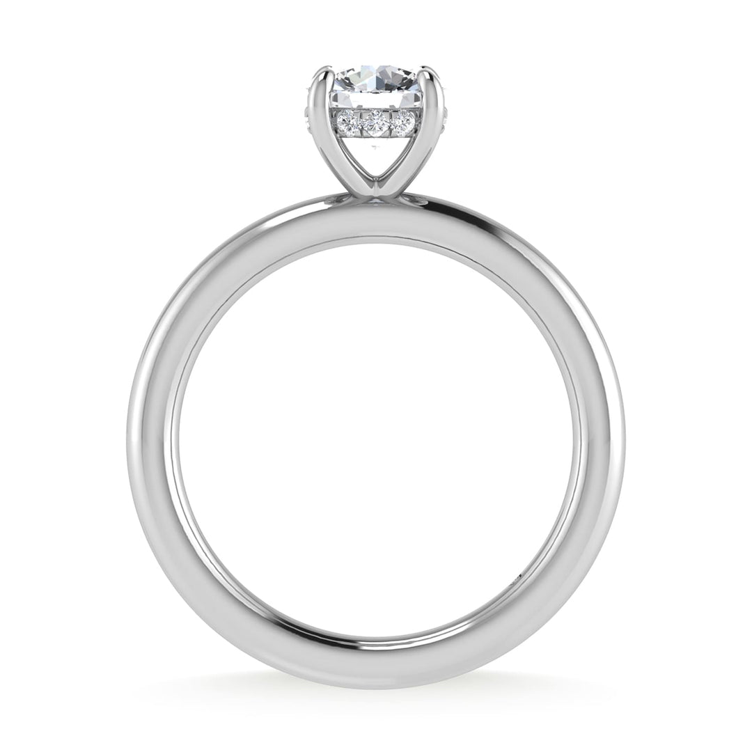 14K White Gold Lab Grown Diamond 1 1/20Ct.Tw. Round Shape Engagement Ring (IGI Certified Center 1ct)