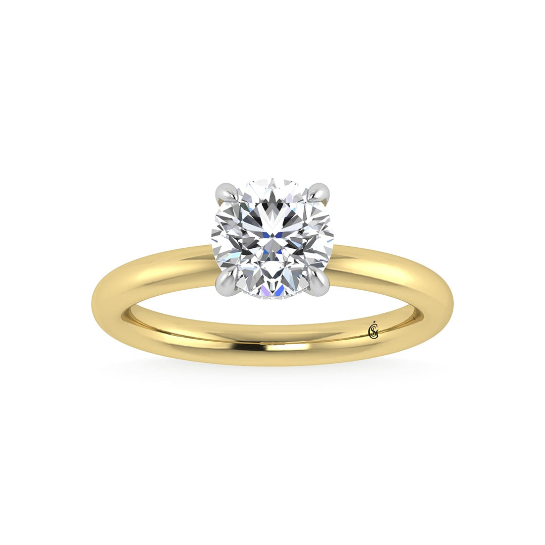 14K White Gold Lab Grown Diamond 1 1/2 Ct.Tw. Round Shape  Engagement Ring (IGI Certified Center 1 1/2ct)