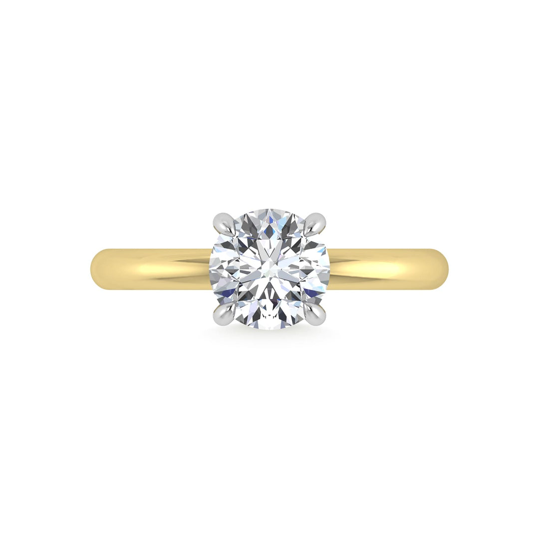 14K White Gold Lab Grown Diamond 1 1/2 Ct.Tw. Round Shape  Engagement Ring (IGI Certified Center 1 1/2ct)