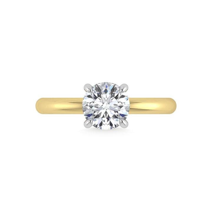 14K White Gold Lab Grown Diamond 1 1/2 Ct.Tw. Round Shape  Engagement Ring (IGI Certified Center 1 1/2ct)