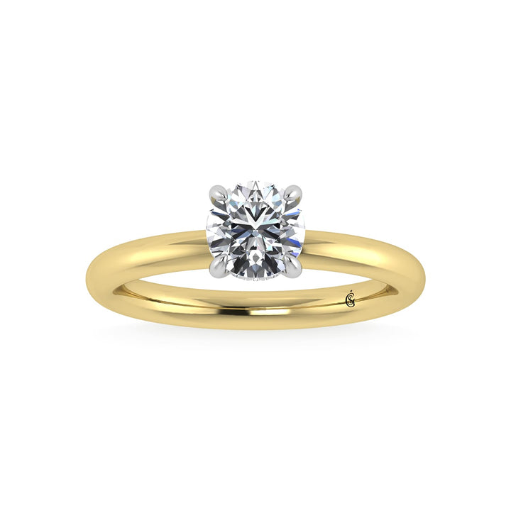 14K White Gold Lab Grown Diamond 1 1/20Ct.Tw. Round Shape  Engagement Ring (IGI Certified Center 1ct)