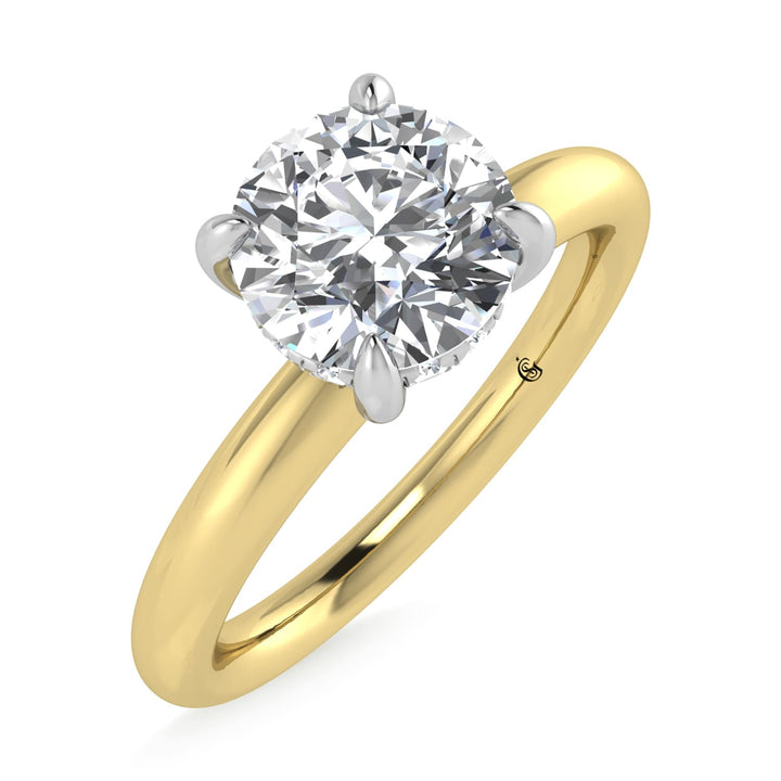 14K White Gold Lab Grown Diamond 1 1/20Ct.Tw. Round Shape  Engagement Ring (IGI Certified Center 1ct)