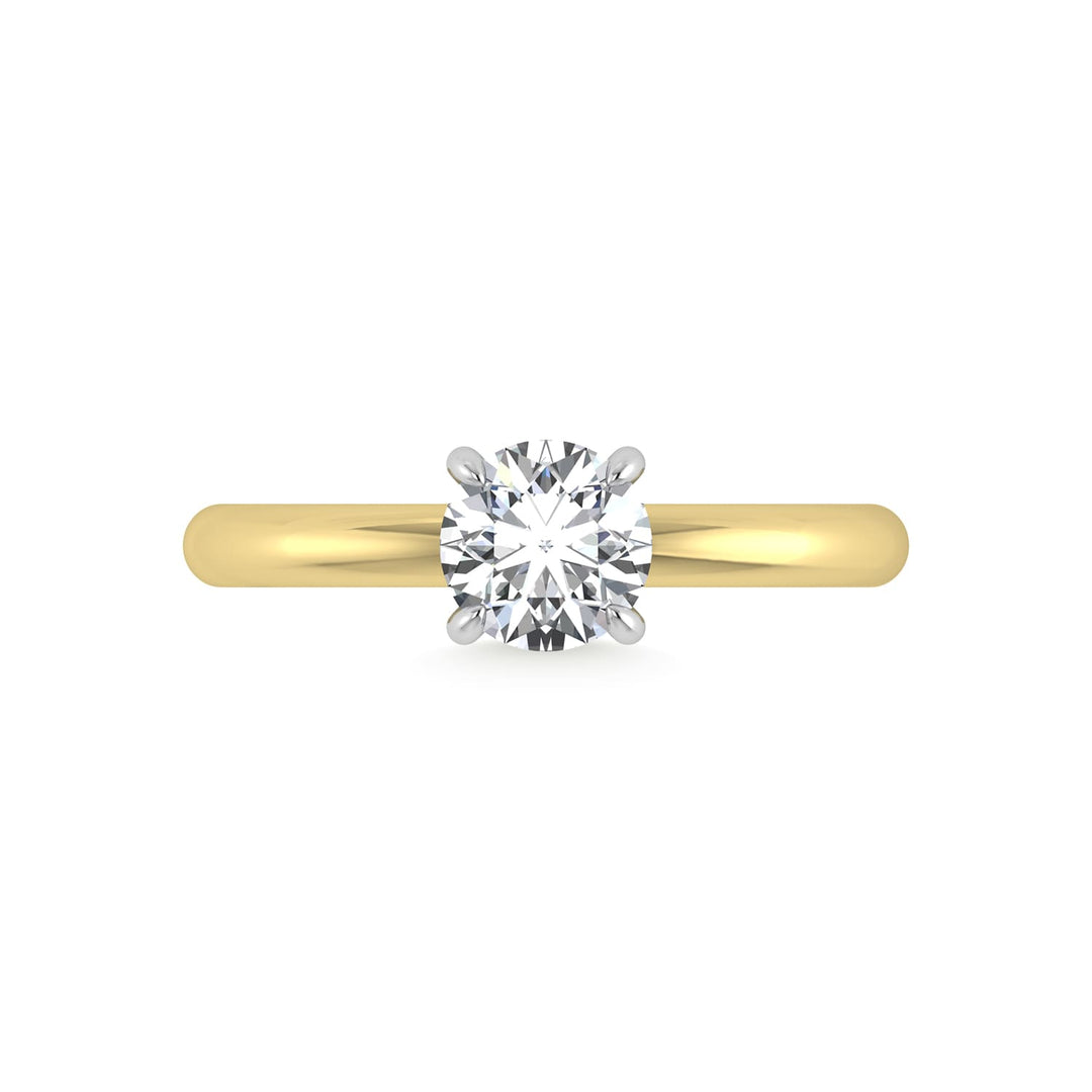 14K White Gold Lab Grown Diamond 1 1/20Ct.Tw. Round Shape  Engagement Ring (IGI Certified Center 1ct)