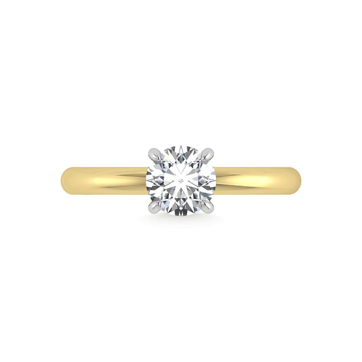 14K White Gold Lab Grown Diamond 1 1/20Ct.Tw. Round Shape  Engagement Ring (IGI Certified Center 1ct)