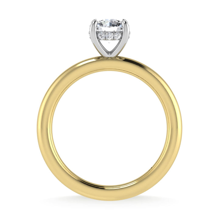 14K White Gold Lab Grown Diamond 1 1/20Ct.Tw. Round Shape  Engagement Ring (IGI Certified Center 1ct)