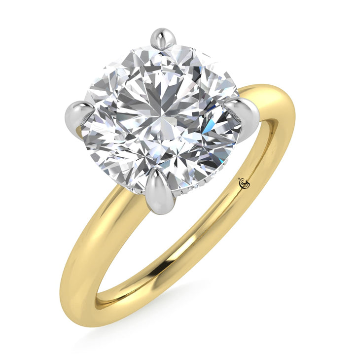 14K White Gold Lab Grown Diamond 2 1/20 Ct.Tw. Round Shape  Engagement Ring (IGI Certified Center 2ct)