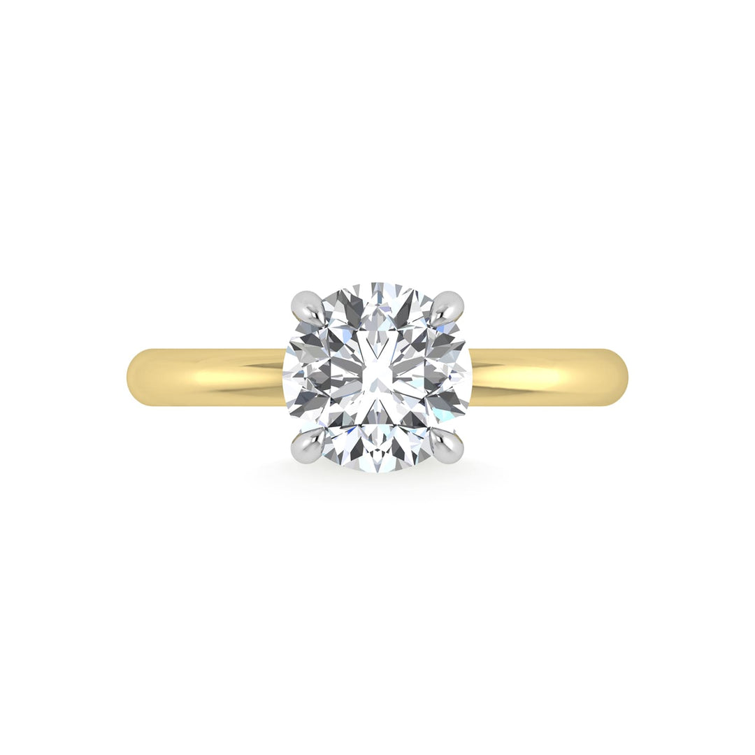 14K White Gold Lab Grown Diamond 2 1/20 Ct.Tw. Round Shape  Engagement Ring (IGI Certified Center 2ct)