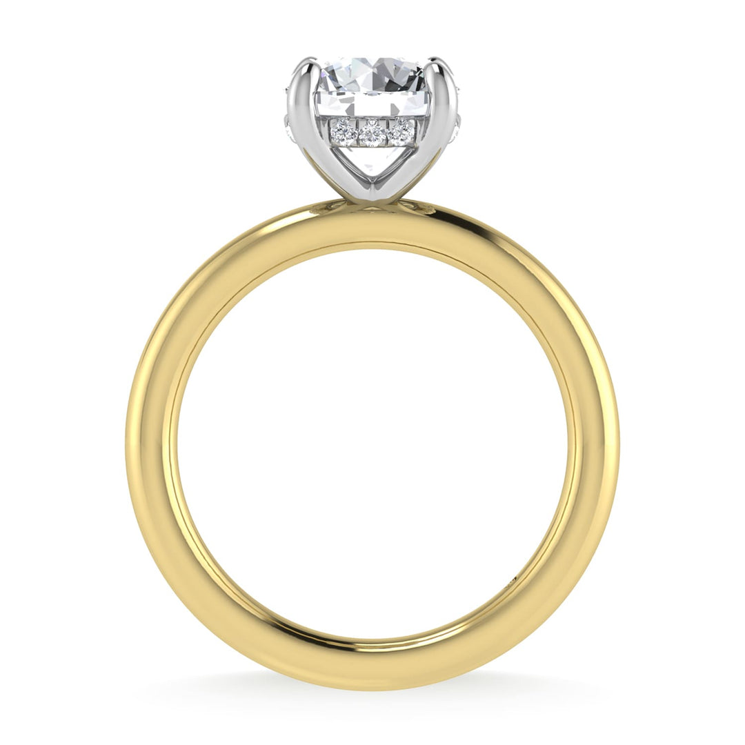14K White Gold Lab Grown Diamond 2 1/20 Ct.Tw. Round Shape  Engagement Ring (IGI Certified Center 2ct)