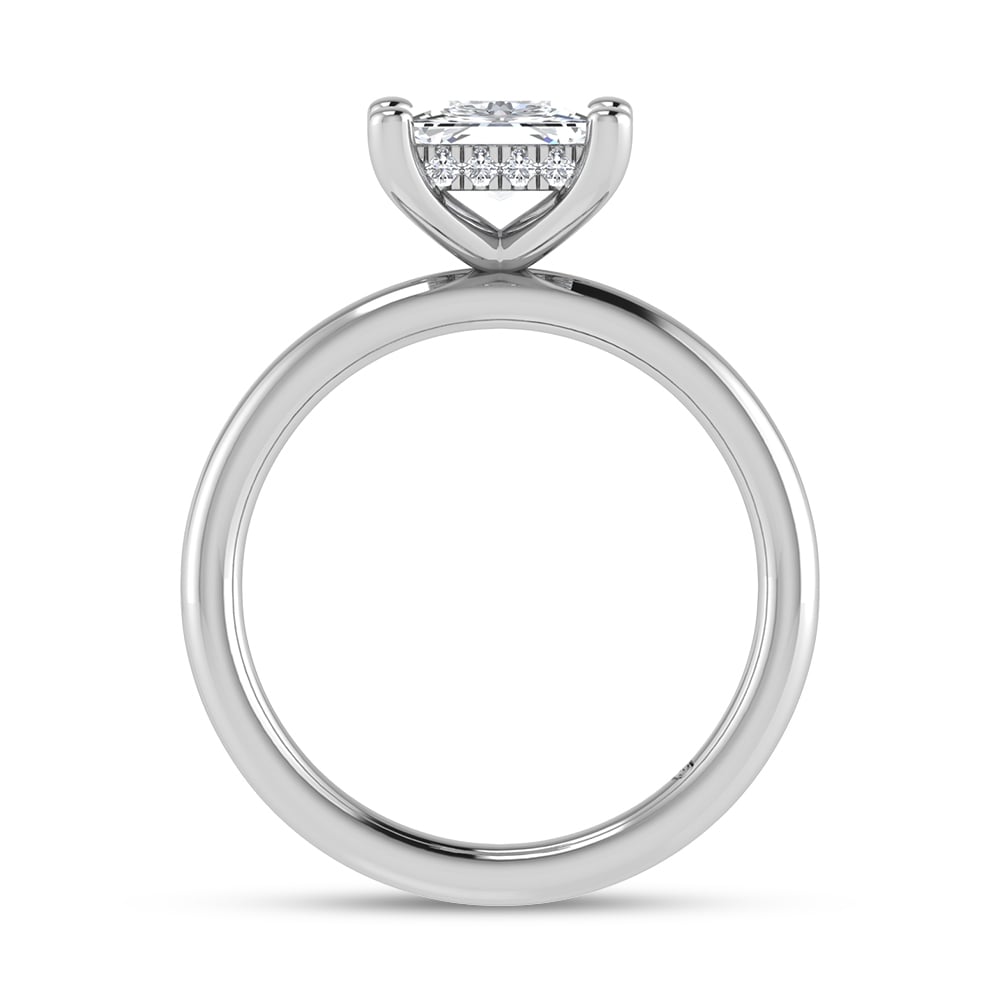 14K White Gold Lab Grown Princess Shape Lab Grown Diamond 1 1/2 ct.tw. Certified Solitaire Engagement Ring (IGI Certified Center  1 1/2ct)