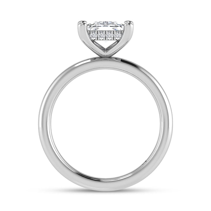 14K White Gold Lab Grown Princess Shape Lab Grown Diamond 1 1/2 ct.tw. Certified Solitaire Engagement Ring (IGI Certified Center  1 1/2ct)
