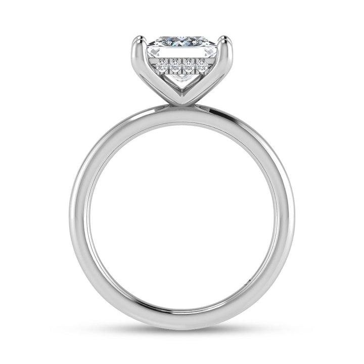 14K White Gold Lab Grown Princess Shape Lab Grown Diamond 2 1/20 ct.tw. Certified Solitaire Engagement Ring (IGI Certified Center 2ct)
