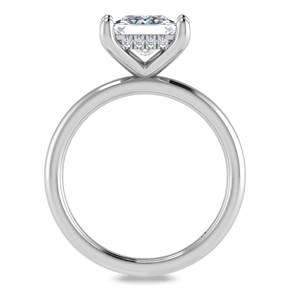 14K White Gold Lab Grown Princess Shape Lab Grown Diamond 2 1/20 ct.tw. Certified Solitaire Engagement Ring (IGI Certified Center 2ct)
