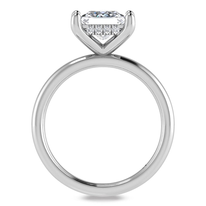 14K White Gold Lab Grown Princess Shape Lab Grown Diamond 2 1/20 ct.tw. Certified Solitaire Engagement Ring (IGI Certified Center 2ct)