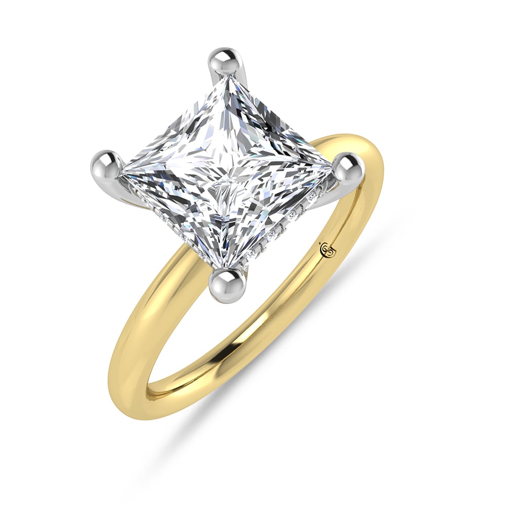 14K Yellow Gold Lab Grown Princess Shape Lab Grown Diamond 1 1/2 ct.tw. IGI Certified Solitaire Engagement Ring (Center 1 1/2 ct)