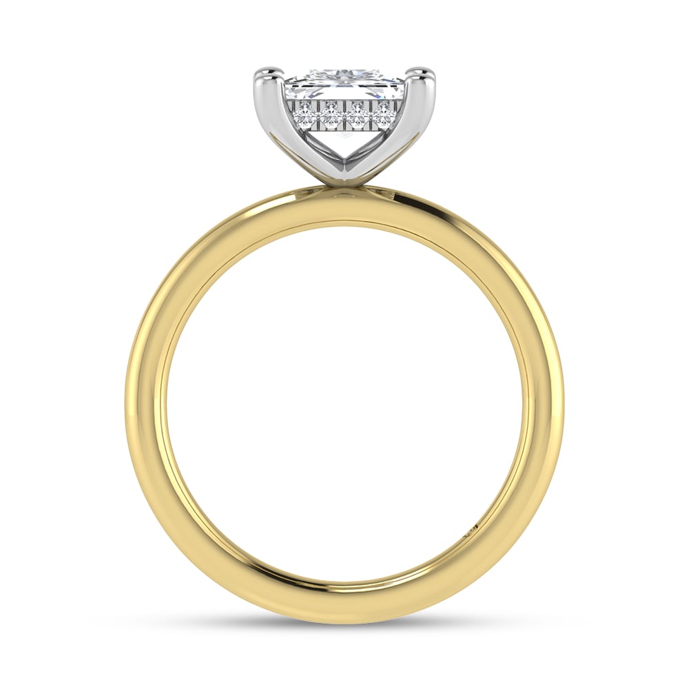 14K Yellow Gold Lab Grown Princess Shape Lab Grown Diamond 1 1/2 ct.tw. IGI Certified Solitaire Engagement Ring (Center 1 1/2 ct)