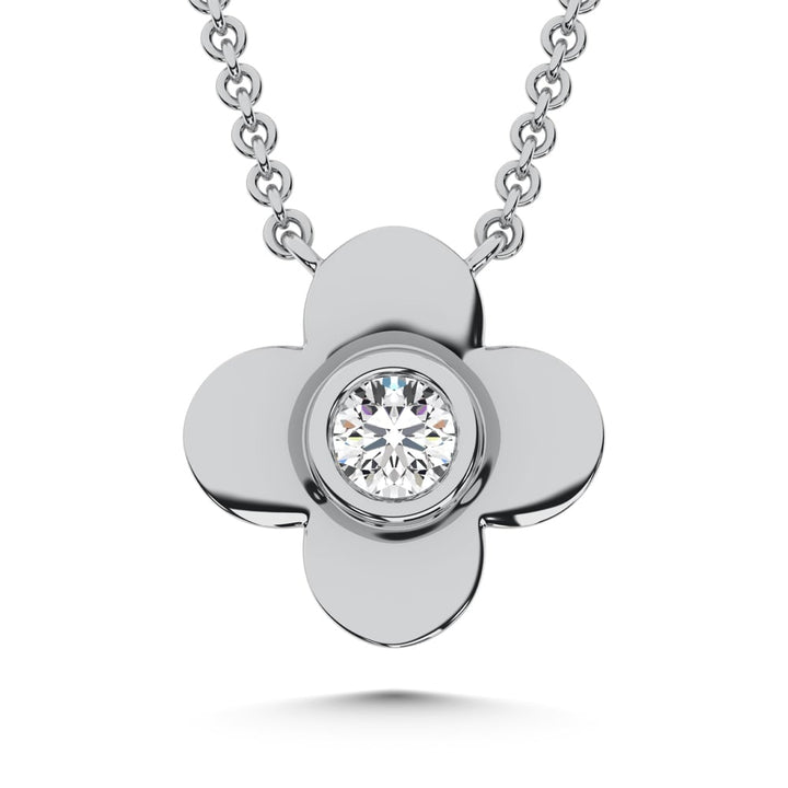10K White Gold Lab Grown Diamond 1/20 Ct.Tw. Fashion Necklace